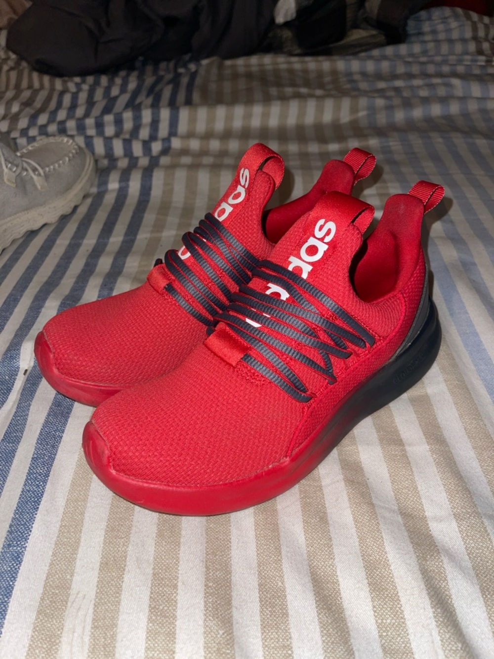 New adidas Red Slip-On Training Shoes with Black Details